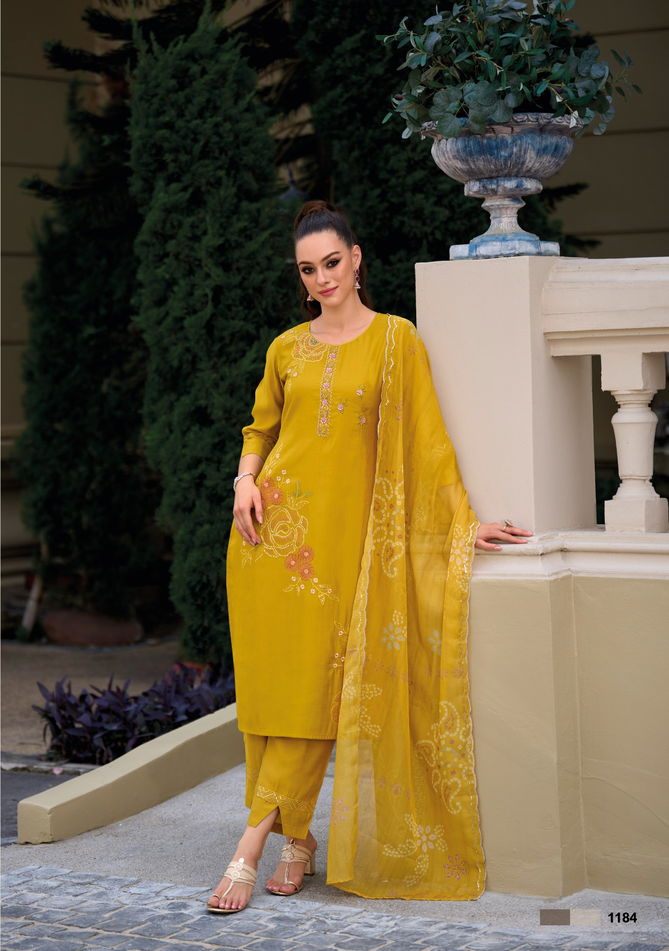 Rabya By Lady Leela Silk Embroidery Kurti With Bottom Dupatta Wholesale Market In Surat
